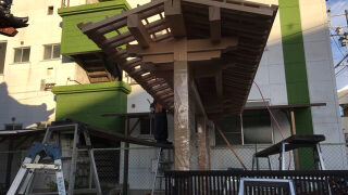 数寄屋門・・・屋根工事