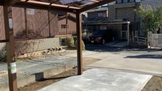 駐輪場施工・・・