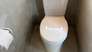 地元のお寺さんの、外トイレの兼用便器から洋便器に取替工事