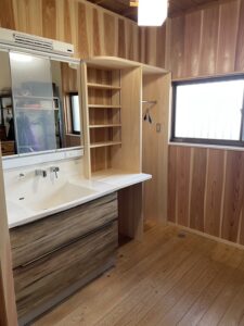 洗面化粧台取替工事