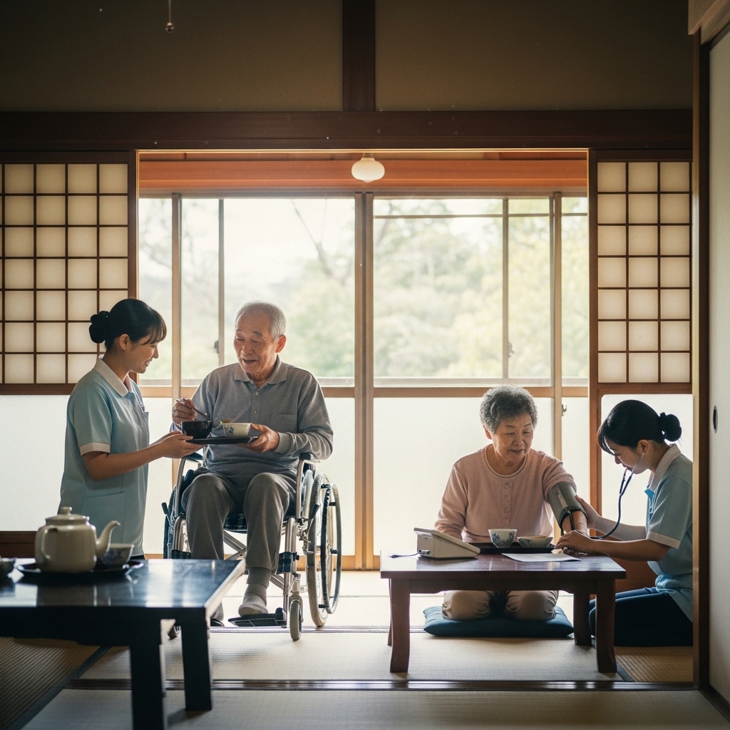 平屋のワンフロア設計で介護ベッドや車椅子にも対応しやすいバリアフリーの室内